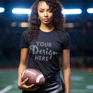Black Bella Canvas 3001, Bella Canvas Black, football mock, Football Mockup, Fall MockUp, Football Shirt Mockup, Summer Mockup, Football Mom