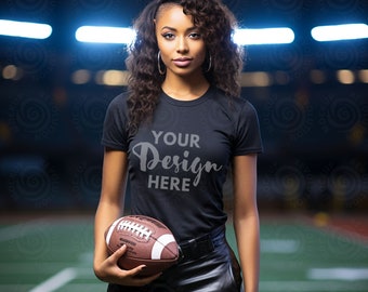 Black Bella Canvas 3001, Bella Canvas Black, football mock, Football Mockup, Fall MockUp, Football Shirt Mockup, Summer Mockup, Football Mom