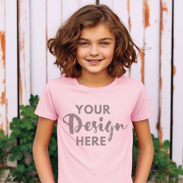 Pink Bella Canvas 3001 Kids Bella Canvas Mockup Pink Bella Canvas 3001T Mockup Toddler Tshirt Mock Ups Pink Fall Tshirt Mockup Fall Outdoor