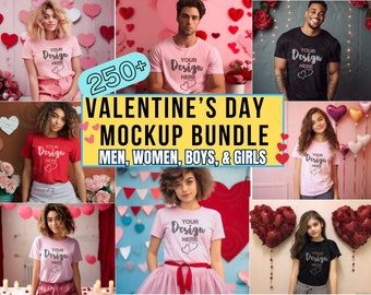 Valentines Day Mockup Bundle Bella Canvas 3001 Mockup Bundle Valentines Day Tshirt Mockup Valentines Day Love Shirt Girls Couples Tshirt