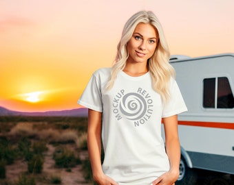 Comfort Colors C1717 White Shirt Mockup White c1717 Tshirt Mockup White TShirt Model Mockup Comfort Colors Shirt Mockup Trendy mock female