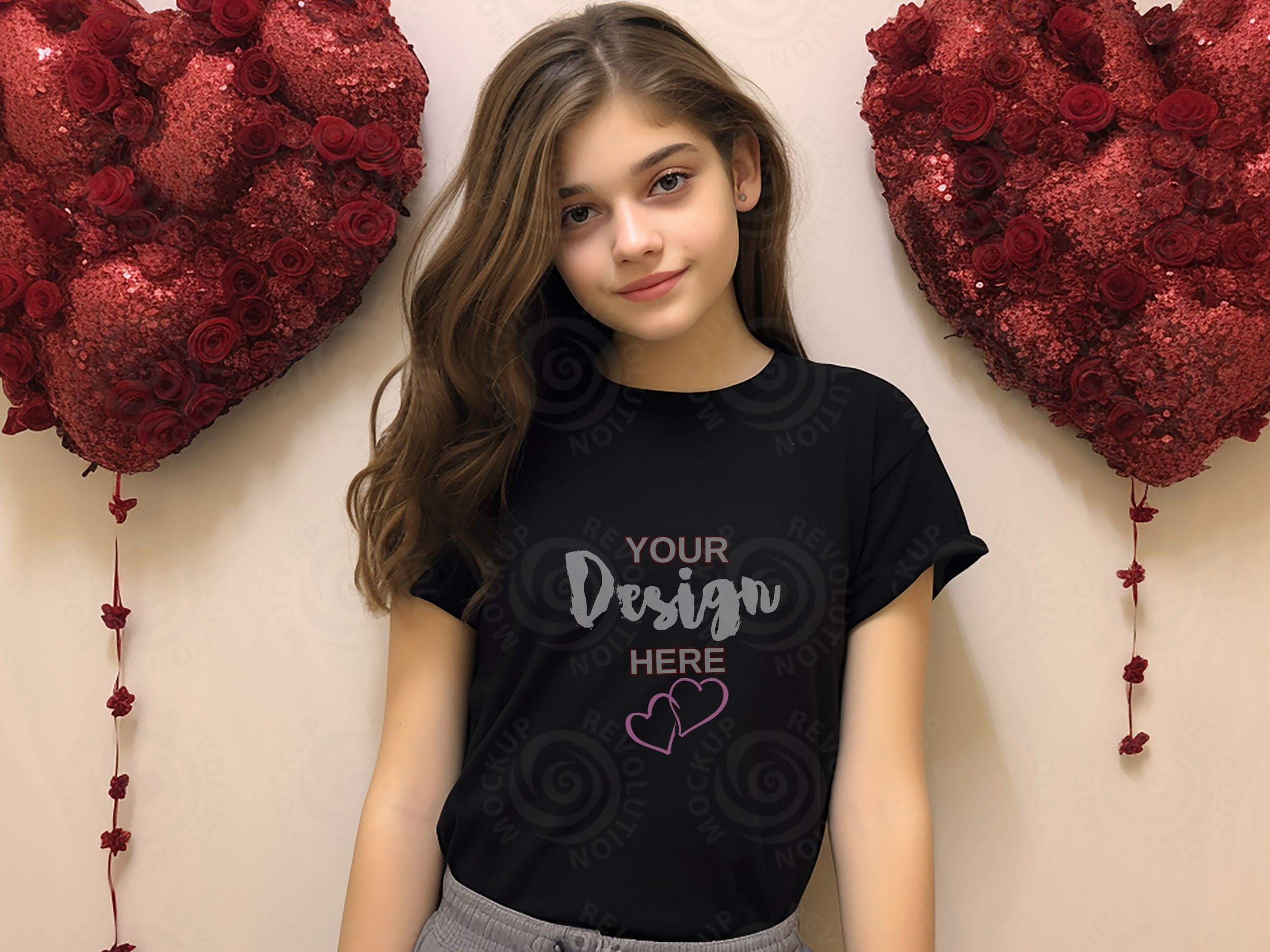 Valentine shirt kids Bella Canvas 3001 Black Kids Shirt Mockup Girls T-Shirt Mock up Kids Bella Canvas 3001Y kids valentine shirt Mock Ups