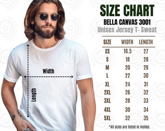 Bella Canvas 3001 Size Chart Bella canvas size chart 3001 Bella Canvas Tshirt Measurement Size Guide Mens Bella Canvas T-shirt Size Chart