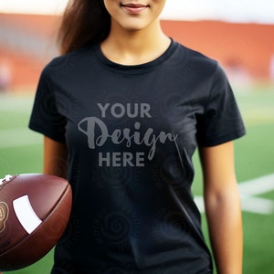 Football tshirt mockup Game day Tshirt Black Bella Canvas 3001 Mockup Football Mockup 3001 T-shirt Black T-Shirt Mockup Football Mom T-shirt