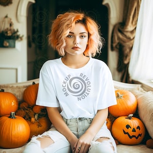 White Bella Canvas 3001 Mockup Bella Canvas Mockup Tshirt Mockup Bundle Fall Mockup Print on Demand Mock ups Halloween Mockup Model Mockup