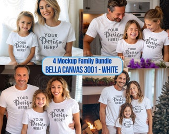 Family Mockup Family Model Mockup Bella Canvas 3001 3001T White Mockup Mom and Toddler Daddy daughter Bella Canvas Mock up Family Mock Ups