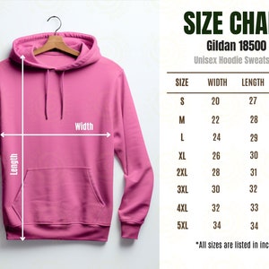 Gildan 18500 Size Chart Safety Pink Hanging Size Chart Gildan 18500 Size Guide Gildan 18500 Mockup Sweatshirt Hooded Size Chart Gildan mock