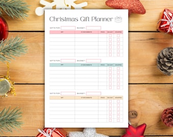 Christmas Gift Planner: Printable Instant Download for Stress-Free Holiday Shopping and Gift Tracking, A4 and A5 PDFs to print at home