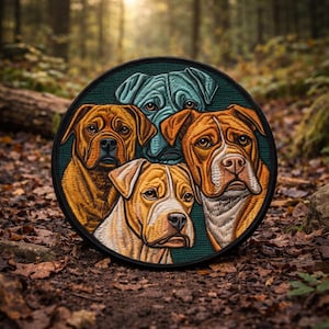 Pitbull Puppy Patch Iron-on Sew-on Applique for Dog Mom Dad Gift, Backpack Jacket Clothing Vest, Cute Pit Bull K9 Pet Lover Accessory