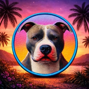 Parche Pitbull/Parche termoadhesivo/Regalo para perros/Perro/Mascota canina/Color pastel/Aplicación decorativa para coser en ropa, chaleco, chaqueta, sombrero o mochila
