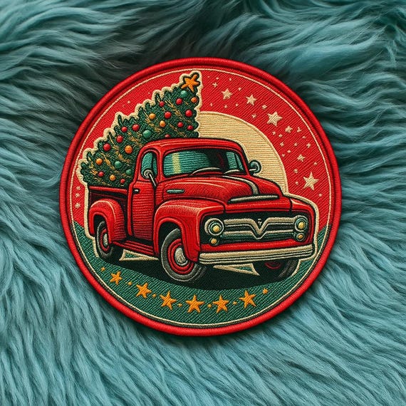 2 Toppe Ricamate Rifrangenti A Infrarossi Con Albero Di Natale – 10x7,5 Cm, Rosse, Con Attacco A Strappo (Velcro) Da Cucire, Per Zaini, Giacche E Uniformi - 2