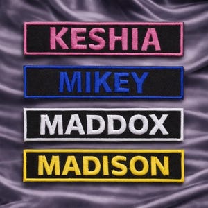 Custom Your Name Patch Personalized Name Tag Embroidered Iron-on Applique for Diaper Bag Backpack Jacket Clothing Uniform Vest Badge Emblem