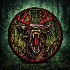 Zombie Deer Patch/Iron-On Patch/Halloween Costume/Spooky & Scary/Horror Patches/Sew-on Applique for Clothing Vest/Jacket