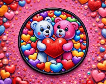 Bear Patch/Romance & In Love Gift/Valentines Day/Embroidered Sew-on Applique for Clothing Vest/Jacket Backpack