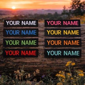 4" W x 1" T Custom Your Name Patch Personalized Name Tag Embroidered Iron-on Applique for Diaper Bag Backpack Jacket Clothing Uniform Vest