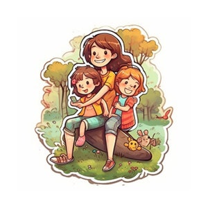 Etiqueta engomada de la mamá y los niños, etiqueta de la familia, etiqueta del amor, etiqueta engomada del vinilo del parachoques de la ventana del camión automático, etiqueta engomada del ordenador portátil, etiquetas engomadas de la botella de agua, DIY
