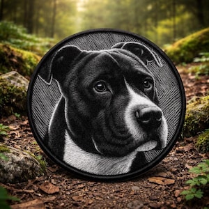 Pitbull Patch/Iron-on Patch/Dog Patch/Dog Breed/Family Pet Gift/Sew-on Applique for Clothing Vest/Jacket Backpacks Gear Harness
