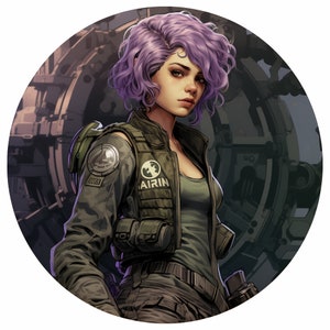 Adesivo Fantasy Girl, Adesivo Sci-Fi, Auto Truck Finestra Paraurti Vinile Adesivo Decalcomania, Adesivo per laptop, Adesivi per bottiglia d'acqua, Mech capelli colorati