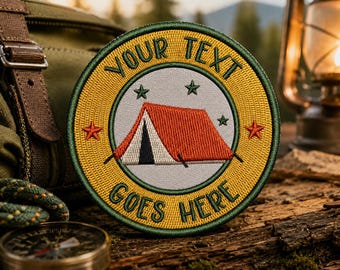 Personalized Tent Patch/Iron-On Patch/Nature Merit Badge/Camping & Hiking/Embroidered Sew-on Applique for Clothing Vest/Jacket Hats Backpack