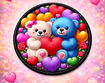 Bear Patch/Romance & In Love Gift/Valentines Day/Embroidered Sew-on Applique for Clothing Vest/Jacket Backpack