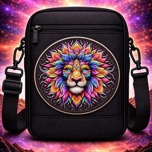 Löwe Aufnäher/Patch/Löwen Aufnäher/Mandala Stil/Wildtier Abzeichen, Afrika Afrikanische Wildtiere/Aufnäher für Rucksack Kleidung Jeans Jacke/Weste Bild 3