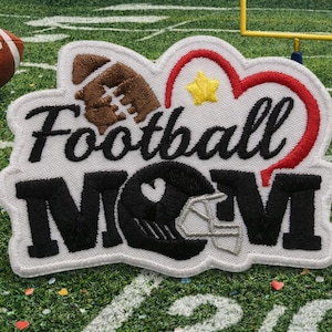 Football Mom Patch/Iron-on Patch/Sports Gift/Proud Parent/Embroidered Sew-on Applique for Clothing Denim Jeans Vest/Jacket Backpacks Hats
