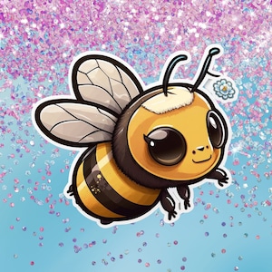 Bumble Bee Sticker, Animal & Insect Sticker, Auto Truck Window Bumper Vinyl Sticker Decal, Laptop sticker, Water Bottle Stickers, DIY Spring