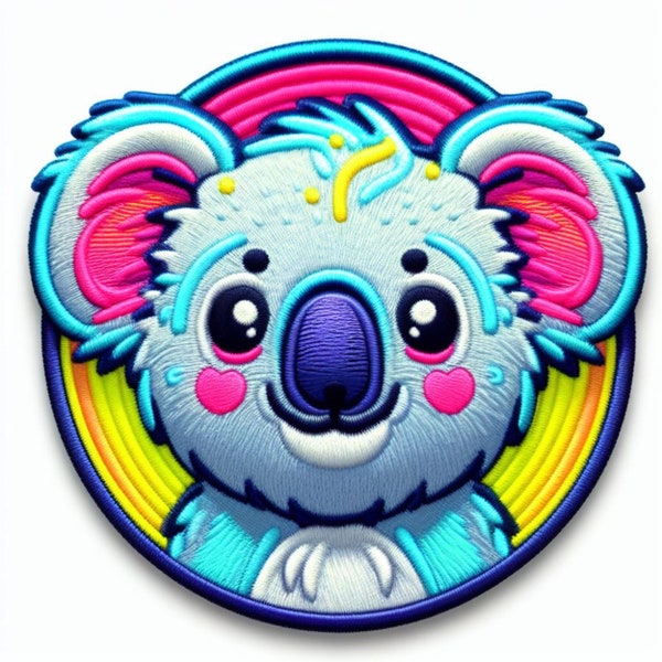 Koala Bear Patch Printed Embroidered Iron-on/Sew-on Applique for Backpack Clothing Denim Jeans Jacket Wild Animals, Outdoor Nature, Cute