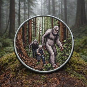 Bigfoot Family Patch/Iron-on Patch/Funny Sasquatch Humor/Paranormal Gift/Cryptid Badge/Sew-on Applique for Clothing Backpack
