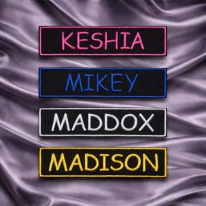 Custom Your Name Patch Personalized Name Tag Embroidered Iron-on Applique for Diaper Bag Backpack Jacket Clothing Uniform Vest Badge Emblem