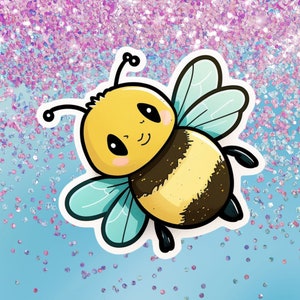 Bumble Bee Sticker, Animal & Insect Sticker, Auto Truck Window Bumper Vinyl Sticker Decal, Laptop sticker, Water Bottle Stickers, DIY Spring