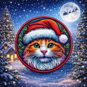 Cat Patch/Iron-on Patch/Christmas Patches/Cat Breed/Family Pet Gift/Sew-on Applique for Stocking Backpack Clothing Denim Jeans Jacket