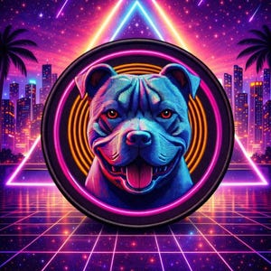 Pitbull Dog Patch/Iron-on Patch/Dog Breed/Neon/Puppy K9 Canine Protector Family Pet Gift/Sew-on Applique for Backpack Clothes Denim Jacket