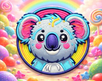 Koala Bear Patch/Iron-on Patch/Wild Animal Badge, Zoo Souvenir Gift/Kids Patches/Sew-on Applique for Backpacks Clothing Jeans Jackets/Vest