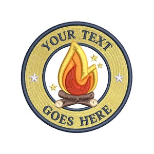 Personalized Campfire Patch, Embroidered Iron-on Applique for Diaper Bag Backpack Clothing Jeans Jacket Denim Jeans Nature, Camping, Explore