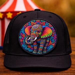 Elephant Patch/Iron-on Patch/Mandala Style/Wild Animal Badge, Africa African Wildlife/Sew-on Applique for Backpack Clothes Jeans Jacket/Vest image 2