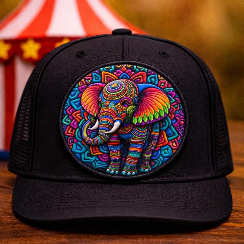Elephant Patch/Iron-on Patch/Mandala Style/Wild Animal Badge, Africa African Wildlife/Sew-on Applique for Backpack Clothes Jeans Jacket/Vest image 2