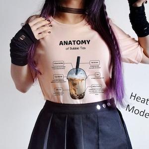 Boba Tea Anatomy T-shirt Soft and Light Funny Bubble Tea lover Tshirt Gift for Boba Girl Milktea Comfy Kawaii Boba Addict Cute Graphic Tee