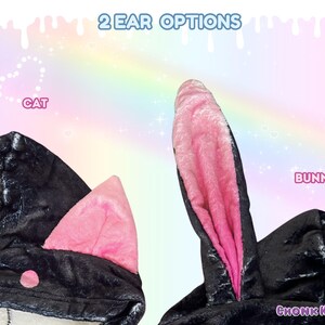Fluffy Menhera Bunny Ear Hoodie, Pastel Goth Star Yami Kawaii Rabbit Jacket, Creepy Cute Yamikawaii Hoody Harajuku J Fashion Japanese Grunge image 3