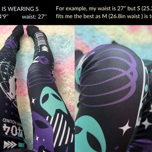 Drippy Yami Kawaii Cat Leggings, Pastel Goth Harajuku Cutecore, Creepy Cute Japanese Streetwear, Yamikawaii Starry Kitty Tights Stars Hearts zdjęcie 7