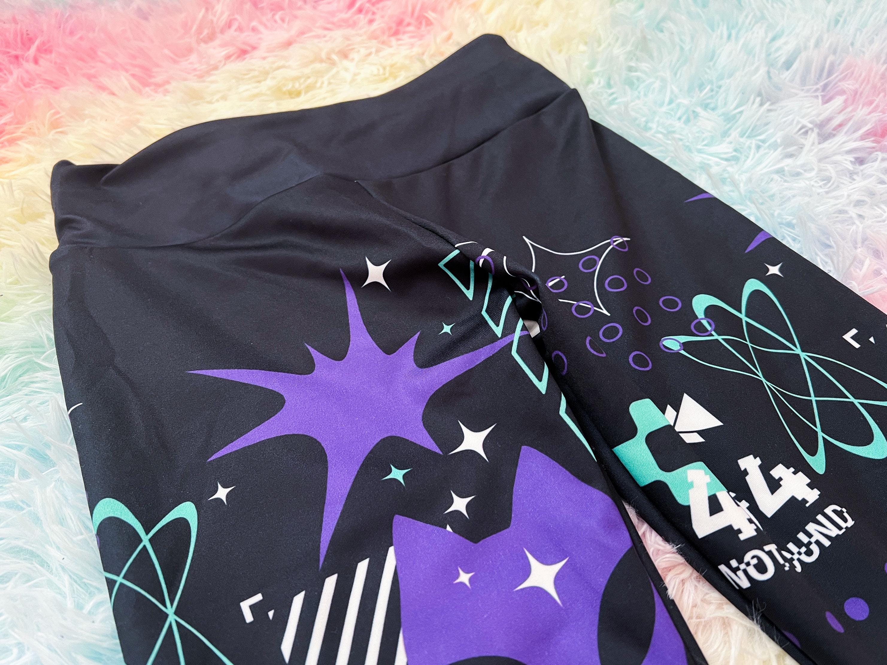 Sci Fi Alien Cat Leggings, Cyberpunk Kitty Workout / Casual Black ...