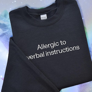 Embroidered ADHD Sweatshirt, Funny ADHD Awareness Humorous Neurodiversity Embroidery Sweater, Neurospicy Neurodivergent Mental Health Jumper