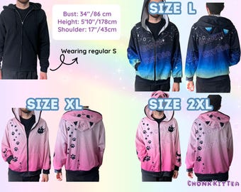 Harajuku Gamer Cat Ears Hoodie, Pastel Goth Lightweight Skeleton