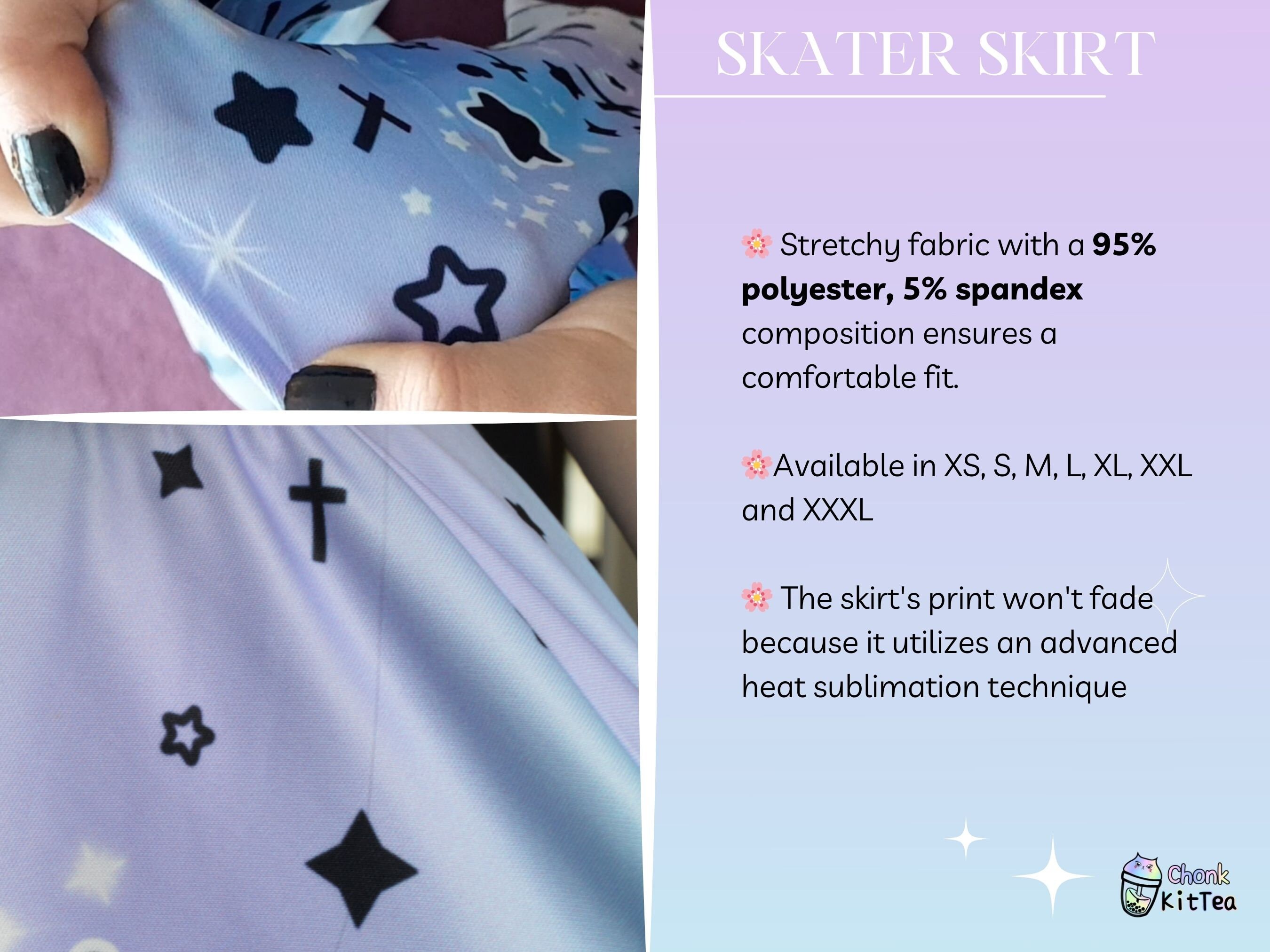 Gothic Black Skater Kawaii Skirt