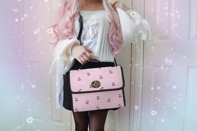 Kawaii Pink Cherry Bag Celestial Pastel Goth Handbag Yume Kawaii Dreamy