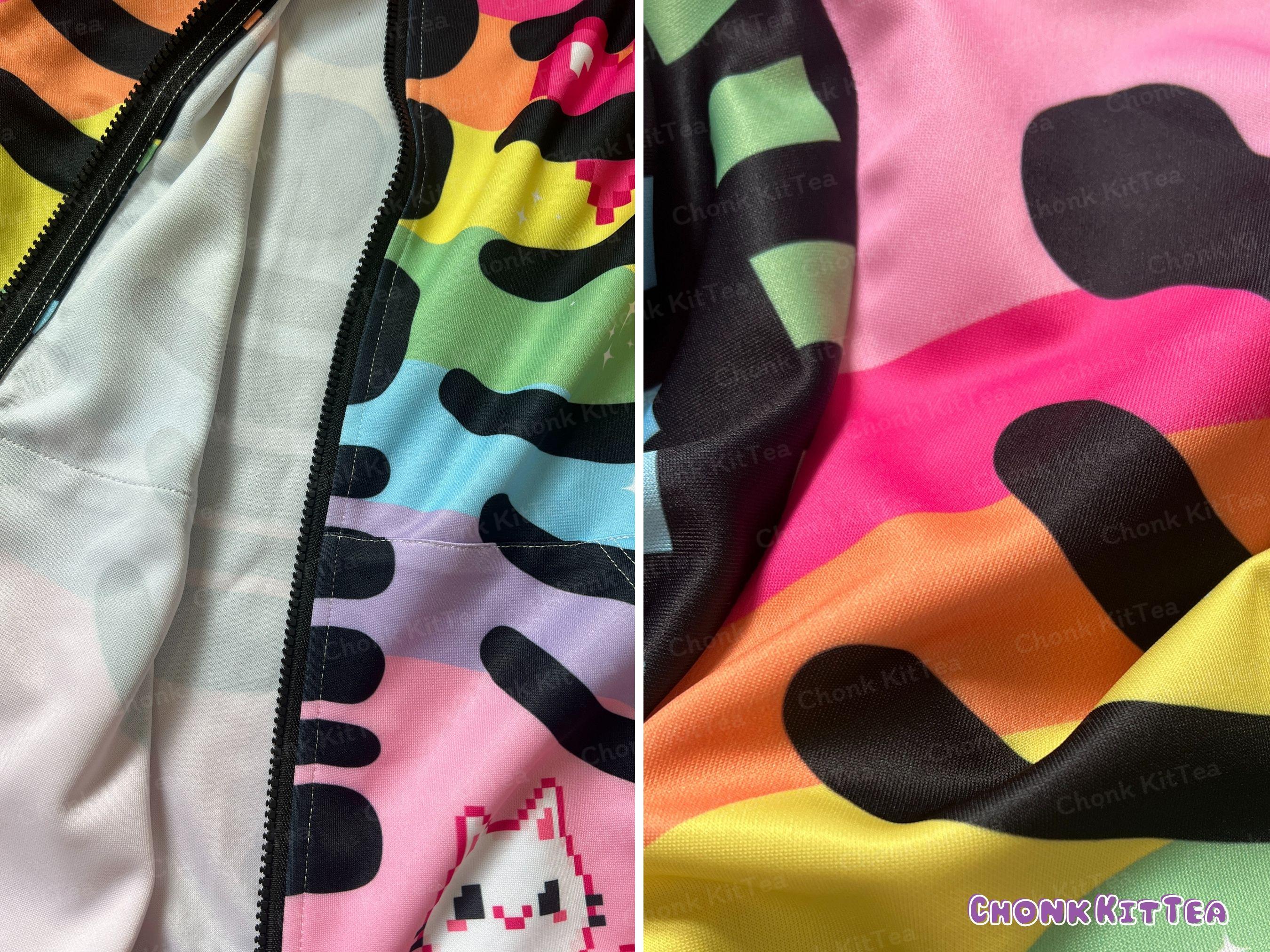 Harajuku Gamer Cat Ears Hoodie, Pastel Goth Lightweight Skeleton