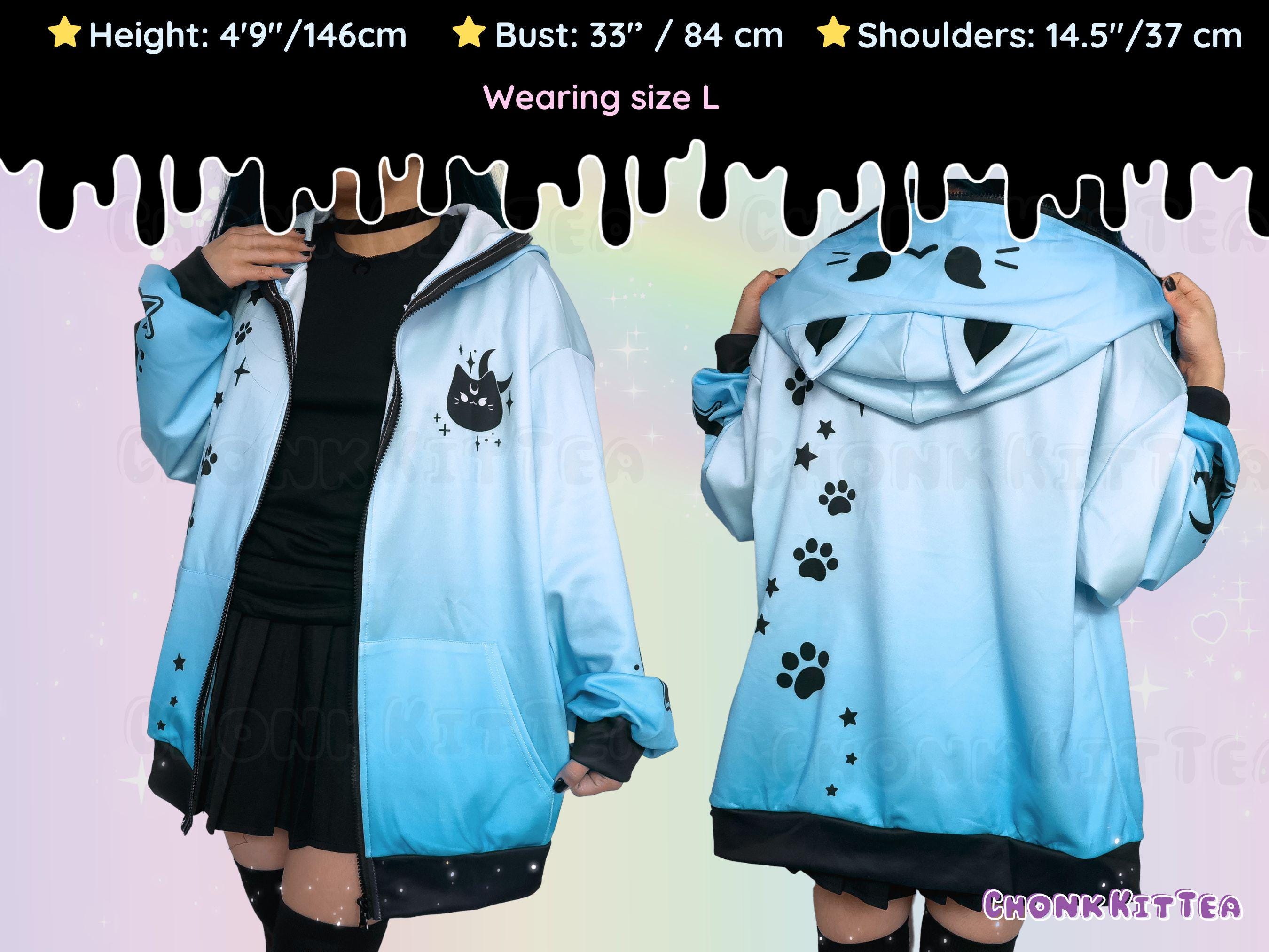 Kawaii Cat Ear Hoodie Women Kawaii Cat Ear Hoodie - Y2K Harajuku Style Zip Up Sweatshirt With Graphic Print Y2k Hoodie