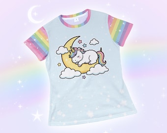 Yume Kawaii Unicorn Shirt, Cute Pastel Kidcore T-shirt, Rainbow Kawaiicore Harajuku Tshirt, Jojifuku Japanese Streetwear Fairy Kei Cutecore