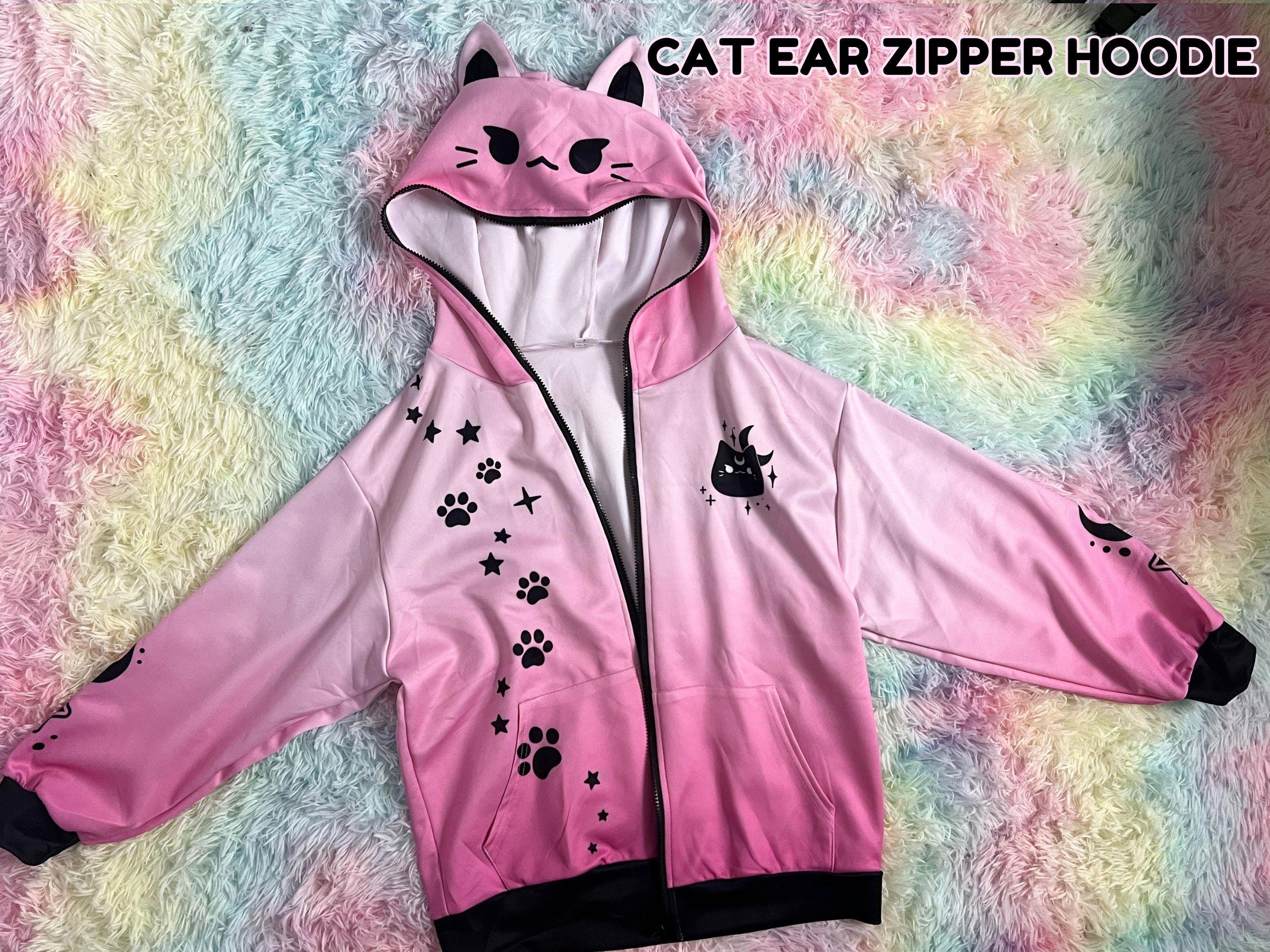 トップス 9090 Logo Cat Ear Zip Hoodie 90 Logo Cat Ear Zip Hoodie【9090girl】 – YZ