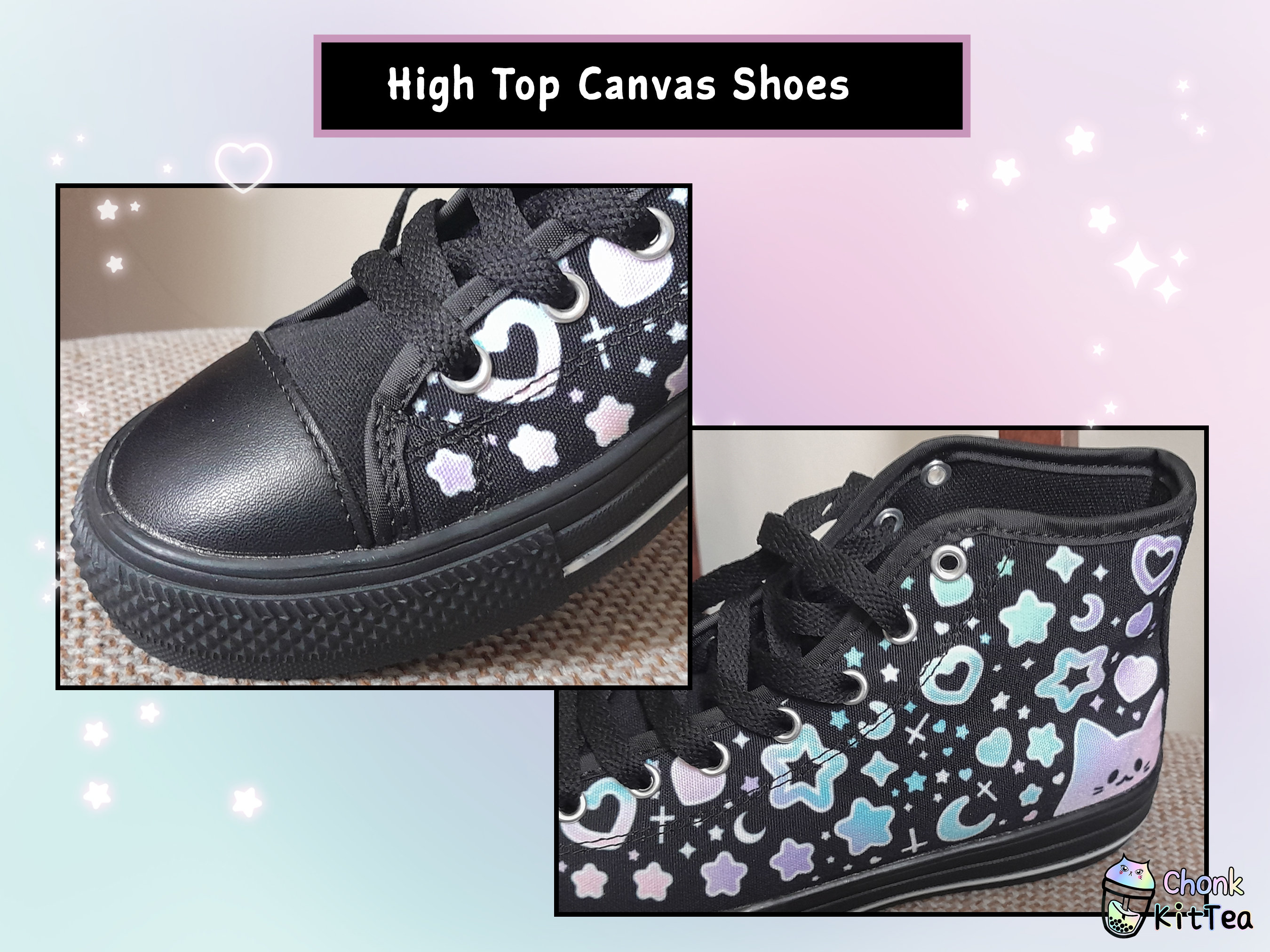 Purple Kawaii Sakura Shoes Celestial Cherry Blossom High Top